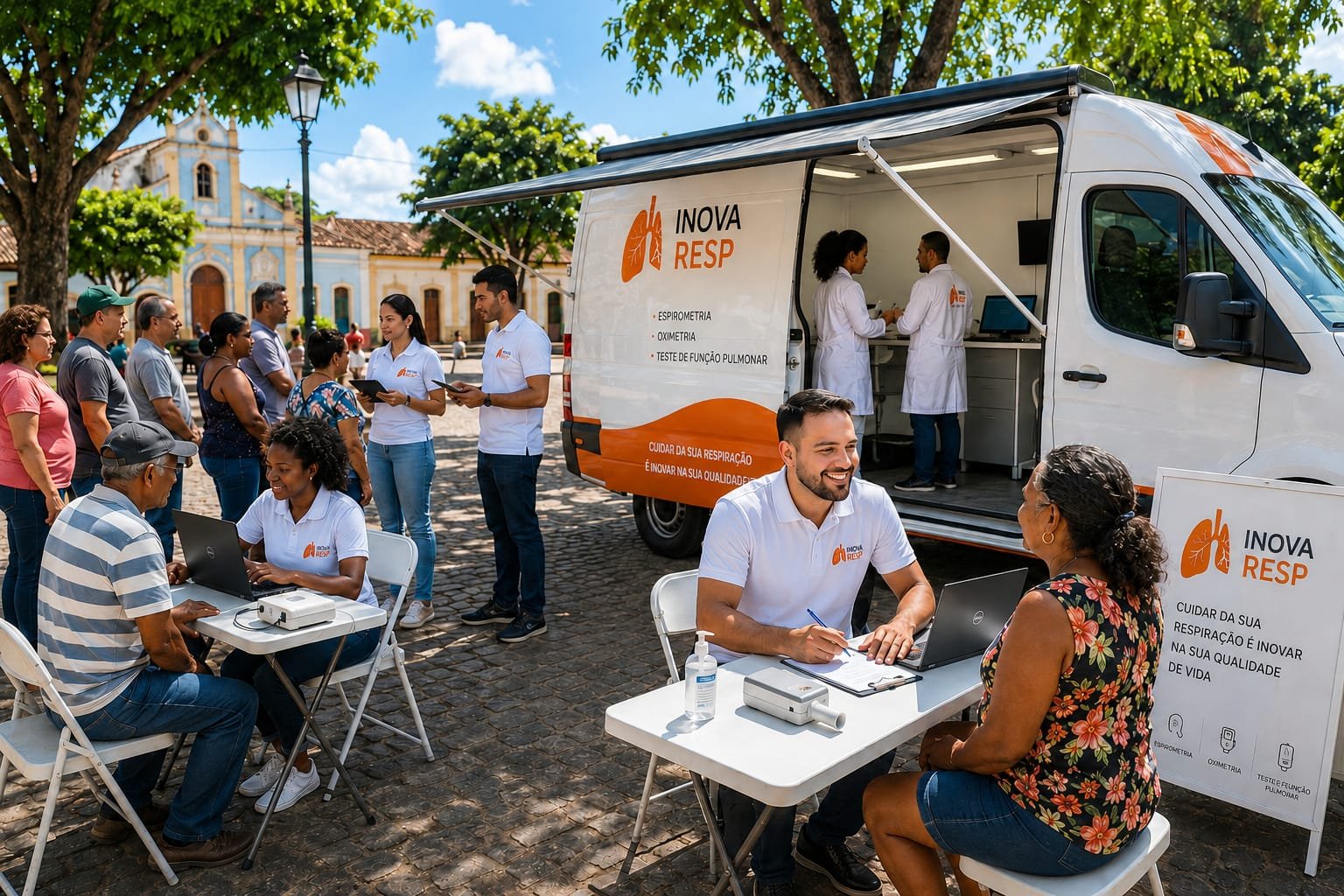 Equipe Inova Respi em campo com unidade itinerante